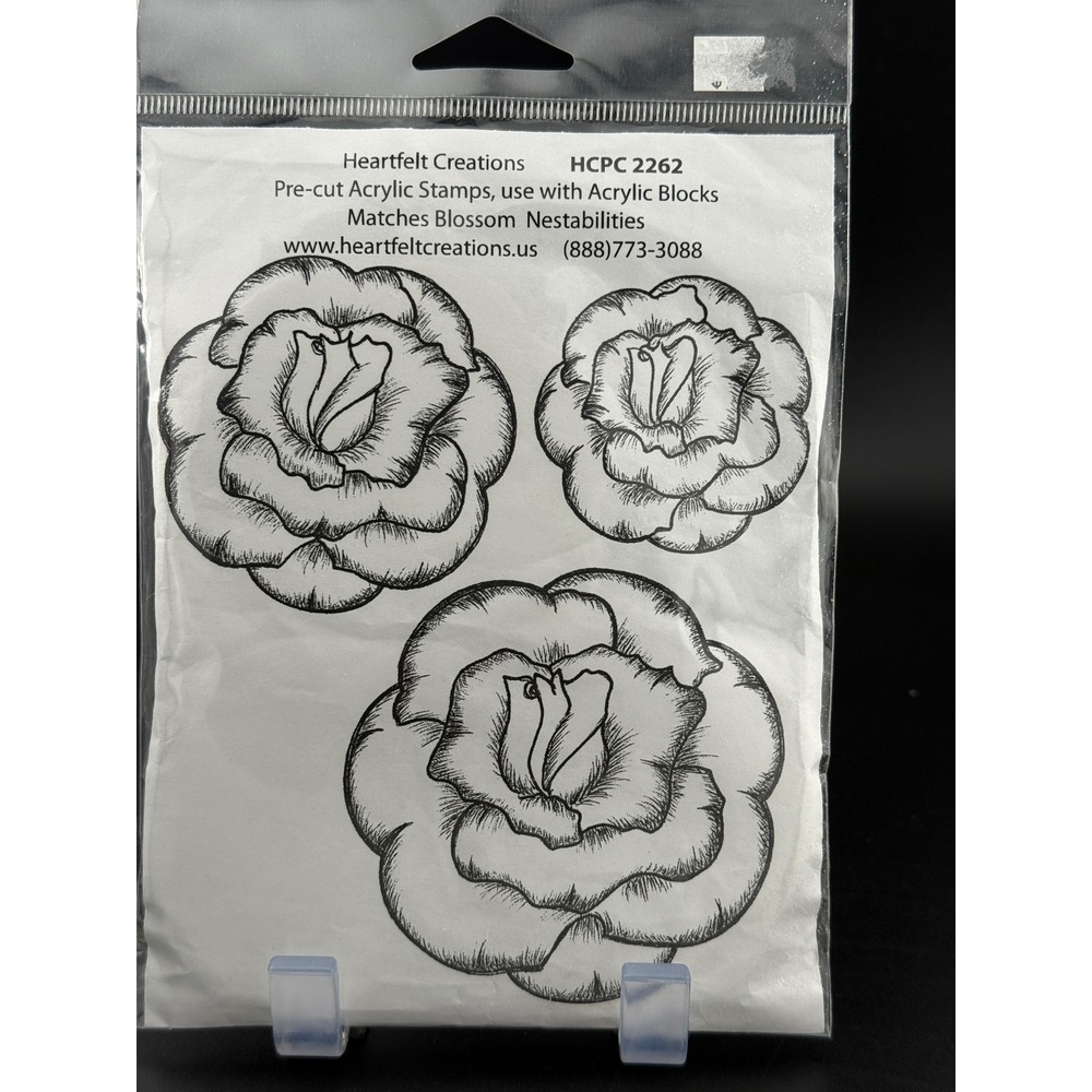 Heartfelt Creations HCPC 2262 Blossom Nestabilities Cling Rubber Stamp Set Rose